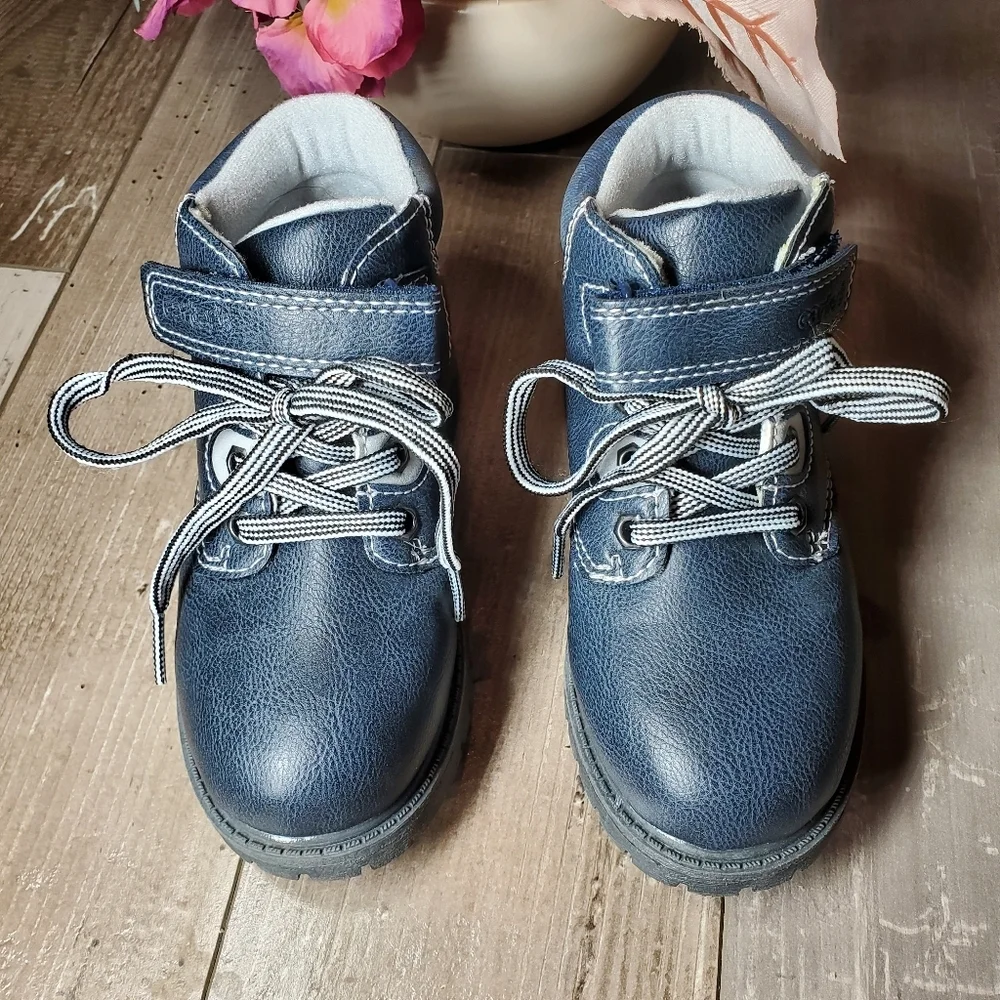 Carter's Toddler Boy Navy Blue Mitch Boots High-Top Shoes Size 11M NWOT